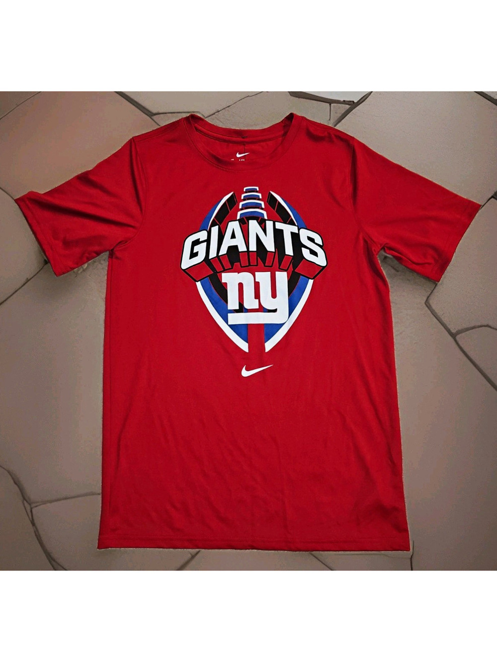 Nike New York Giants NFL Football Dri-FIT Shirt Red Boys Youth L (14/16)